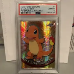 Pokemon Topps Chrome Spectra Charmander Holo #4 PSA 10 - Image 1