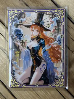 One Piece CCG Goddess Nami Metal Card - Skull Pilgrim Hat Tattoo - 68 - Image 1