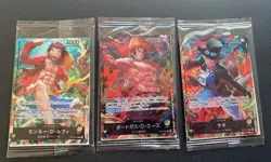 ONE PIECE Card Seven Eleven PROMO sealed Set 3 Luffy Sabo Ace ST13-001 002 003 - Image 1