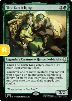 MTG The Earth King Avatar Rare Legendary Creature Human Noble Ally NM - Image 1