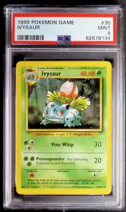 Pokemon Ivysaur Base Set, Card 30/102 PSA 9 - Image 1