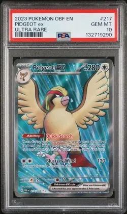 PIDGEOT EX #217 PSA 10 • 2023 POKEMON OBF EN-OBSIDIAN FLAMES ULTRA RARE - Image 1