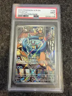 2024 Pokemon Stellar Crown Squirtle Illustration #148 PSA 9 Mint - Image 1