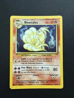 Ninetales 12/102 WoTC Base Set Holo Rare - Pokemon TCG - Moderately Played (MP) - Image 1