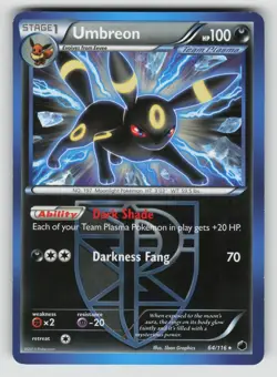 Umbreon 64/116 Holo Rare Plasma Freeze Pokemon NM - Image 1