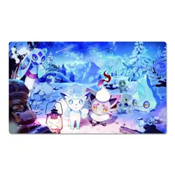 Snowy Gathering Board Game Pokemon Playmat Card Play Mat TCG CCG Pad Mousepad - Image 1