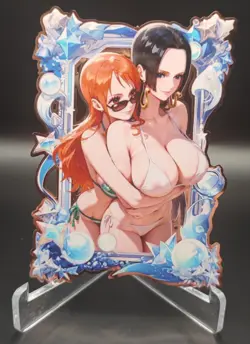 Nami & Boa Hancock (One Piece) Metallkarte Peach Wave 3 (Goddess Story Waifu) - Image 1