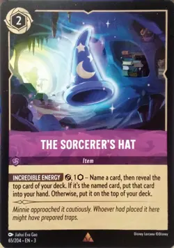 65/204 THE SORCERER'S HAT INTO THE INKLANDS RARE DISNEY LORCANA CARD - Image 1