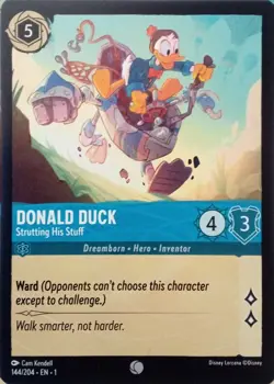 144/204 DONALD DUCK STRUTTING HIS STUFF FIRST CHAPTER COMMON DISNEY LORCANA CARD - Image 1