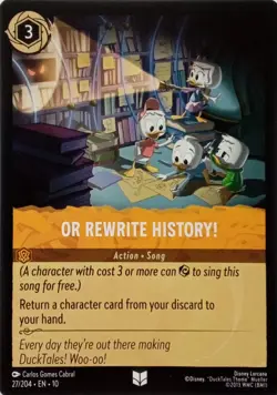 27/204 OR REWRITE HISTORY! EN10 UNCOMMON DISNEY LORCANA CARD - Image 1
