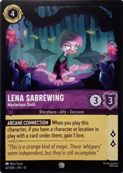 42/204 LENA SABREWING MYSTERIOUS DUCK EN10 COMMON DISNEY LORCANA CARD - Image 1