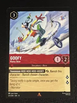 Disney Lorcana Winterspell Goofy - Klutzy Skier 121/204 NM Rare - Image 1
