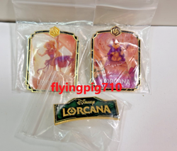Disney Lorcana TCG Chinese Rapunzel Winnie the Pooh Logo Set of 3pcs Combo Badge - Image 1