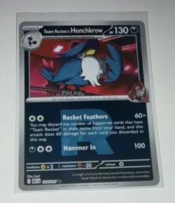 Pokemon Team Rocket's Honchkrow 127/217 2026 Rare Regular 130 HP English Card - Image 1