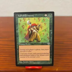 MTG Hall of Gemstone Mirage MIR Rare Green Enchantment Enchant World Magic - Image 1