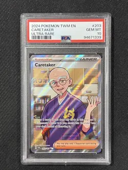 Caretaker PSA 10 Ultra Rare Full Art Trainer 203/167 Twilight Masquerade Pokemon - Image 1