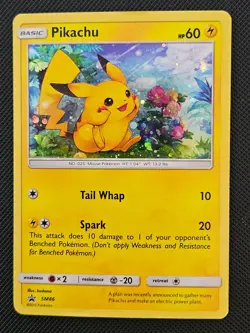 PIKACHU SM86 P SM BLACK STAR PROMOS POKEMON HOLO MP 2017 - Image 1