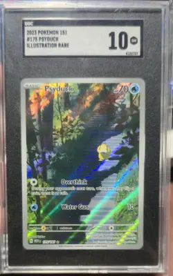 Pokemon Psyduck 175/165 Scarlet & Violet 151 Illustration Rare Holo SGC 10 - Image 1