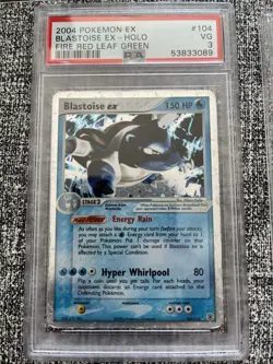 Pokemon Blastoise ex Holo EX FireRed LeafGreen PSA 3 #104/112 2004 - Image 1
