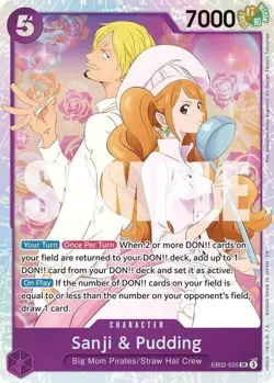 Sanji & Pudding EB02-035 English SR Extra Booster: Anime Collection One Piece - Image 1