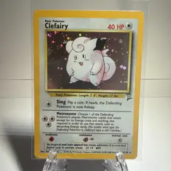 Pokemon TCG Clefairy Base Set 2 6/130 Unlimited Holo Rare Card (Swirl) WOTC NM - Image 1