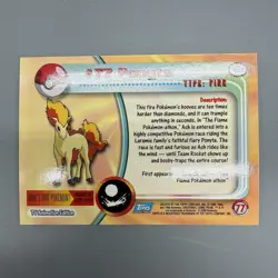 Topps Chrome Pokemon Ponyta 77 2000 TV Animation Rainbow Foil LP Card - Image 3