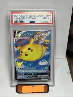 Pokemon Cards PSA 10 Gem Mt Flying Pikachu Vmax Celebrations SWSH 2021 007/025 - Image 1