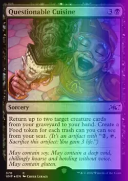MTG Magic the Gathering Questionable Cuisine (370/654) Unfinity NM FOIL - Image 1
