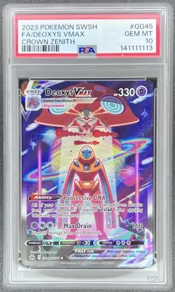 PSA 10 Deoxys VMAX GG45/GG70 Crown Zenith Galarian Gallery Pokemon TCG - Image 1