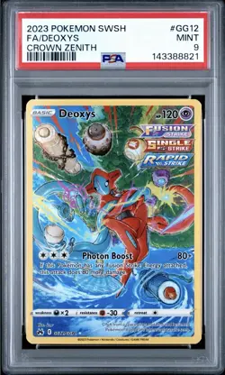 2023 Pokemon Crown Zenith Deoxys GG12/GG70 Art Rare PSA 9 Mint - Image 1