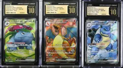 SET 3 CGC 10 PRISTINE JP POKEMON SV2a VenusaurCharizardBlastoise ex 184-186/165 - Image 1