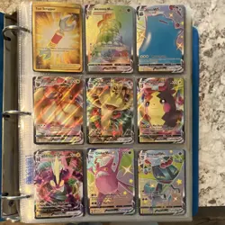 Pokemon TCG Binder Lot GX V Vmax Full Art Holo Pikachu Charizard Eevee Mewtwo - Image 1