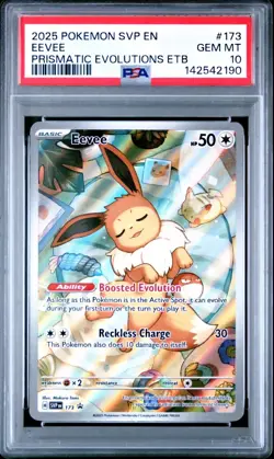 Pokemon PSA 10 Eevee SVP 173 Prismatic Evolutions ETB Black Star Promo 2025 - Image 1