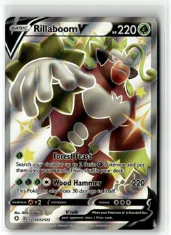 Rillaboom V ⭐ SV105/SV122 Holo Rare V Shining Fates Shiny Vault 2021 Pokemon NM - Image 1