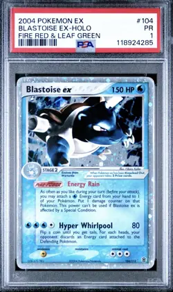 PSA 1 2004 Pokemon EX Fire Red & Leaf Green Blastoise EX Holo Foil 104/112 - Image 1
