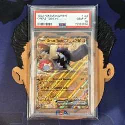 💎PSA 10 GEM MINT 2023 Pokemon Scarlet & Violet GREAT TUSK EX #123 Ultra Rare - Image 2