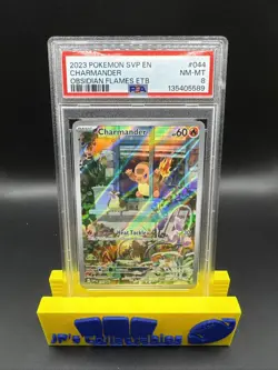 2023 POKEMON SVP EN-SV OBSIDIAN FLAMES ETB PROMO #044 CHARMANDER PSA 8 - Image 1
