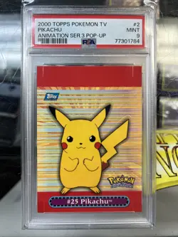 2000 Topps Pokemon TV #2 Pikachu Pop-Up Animation Series 3 PSA 9 ***MINT*** - Image 1
