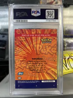 2000 Topps Pokemon TV #2 Pikachu Pop-Up Animation Series 3 PSA 9 ***MINT*** - Image 2