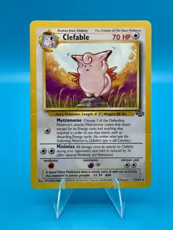 Pokemon TCG 1999 Clefable 17/64 Jungle Unlimited Rare Non Holo DMG - Image 1