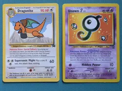 Pokemon TCG Dragonite + Unown Black Star Promo 5 38 Bundle WB the First Movie - Image 1