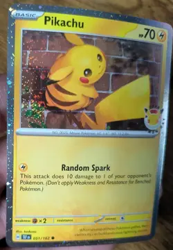 Pikachu Pokemon Day Cosmos Holo 051/162 SWIRL Stamped 30th Anniversary - Image 1