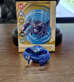 Bakugan B1 (NOT B2) Aquos Terrorclaw 450G Blue Battle Brawlers W/ Card Rare! - Image 1