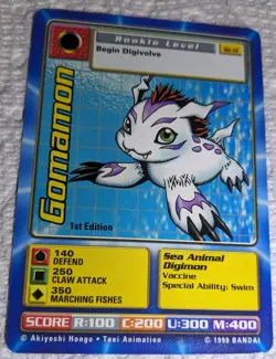 Digimon Cards - 1999 Digi-Battle 1st Edition Gomamon ST-11 - Image 1