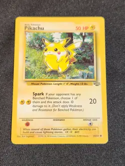Pokemon TCG Jungle Pikachu Card 60/64 Regular Unlimited Common LP - Image 1