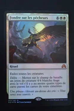 MTG DESCEND UPON THE SINFUL FRENCH FOIL Shadows over Innistrad NM Near Mint - Image 1