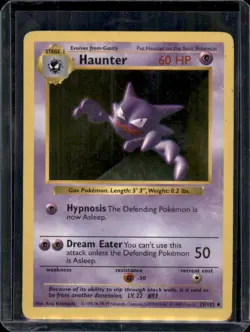 Haunter 29/102 Shadowless Base Set Uncommon Pokemon Card - HP - Image 1