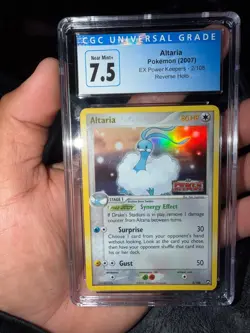 2007 POKEMON EX POWER KEEPERS ALTARIA 2/108 REVERSE STAMPED HOLO RARE CGC 7.5 - Image 1