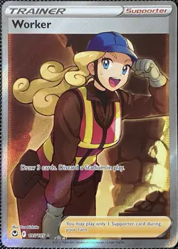Worker (Full Art) 195/195 Swsh12: Sword & Shield - Silver Tempest Holo Pokemon - Image 1
