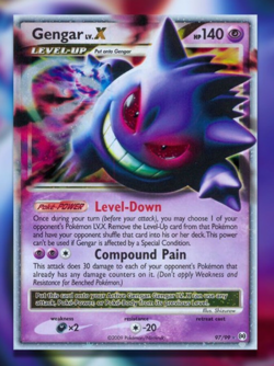 Pokemon Gengar LV X 97/99 Arceus Holo LP Rare Unlimited 2009 Nintendo TCG - Image 1